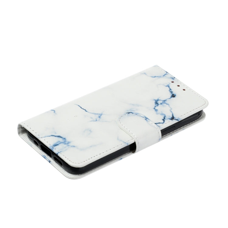 For OnePlus 13 Colored Drawing Marble Pattern Leather Phone Case(White Marble) - OnePlus Cases by buy2fix | Online Shopping UK | buy2fix