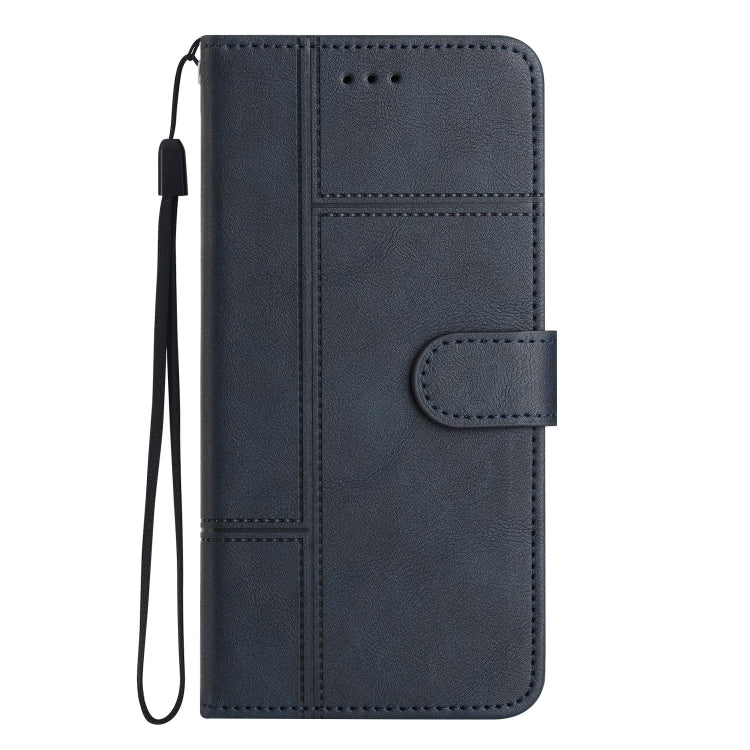 For OnePlus 13 Cowhide Texture Stitching Leather Phone Case(Dark Blue) - OnePlus Cases by buy2fix | Online Shopping UK | buy2fix