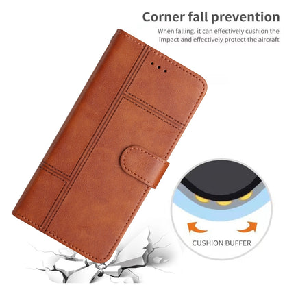 For OnePlus 13 Cowhide Texture Stitching Leather Phone Case(Brown) - OnePlus Cases by buy2fix | Online Shopping UK | buy2fix