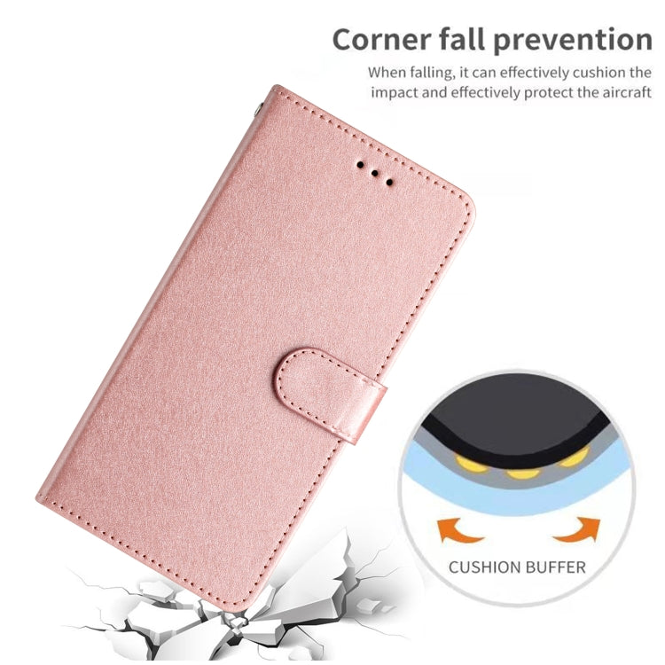 For Samsung Galaxy S25+ 5G Silk Texture Horizontal Flip Leather Phone Case(Rose Gold) - Galaxy S25+ 5G Cases by buy2fix | Online Shopping UK | buy2fix