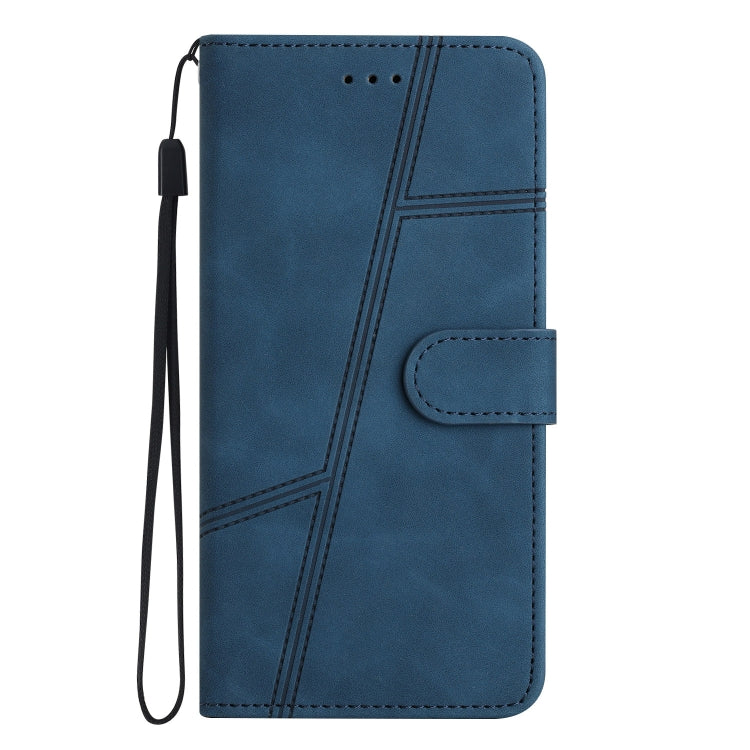 For Samsung Galaxy S25 5G Skin-feel Stitching Leather Phone Case(Blue) - Galaxy S25 5G Cases by buy2fix | Online Shopping UK | buy2fix