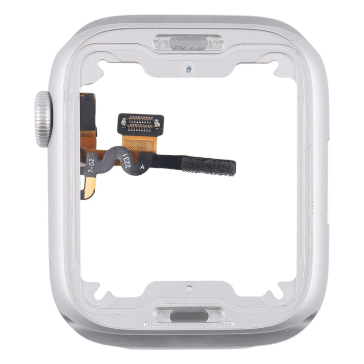 For Apple Watch Series  8 / 9 41MM LTE Aluminium Alloy Middle Frame Bezel Plate with Crown Spin Axis Flex Cable(Silver) - Middle Frame by buy2fix | Online Shopping UK | buy2fix