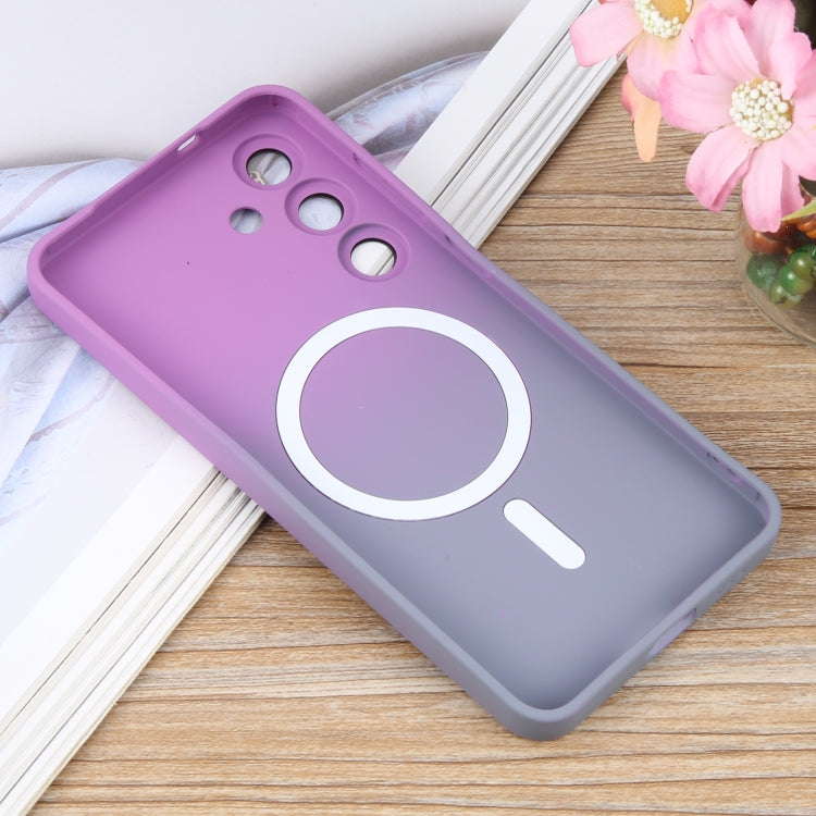 For Samsung Galaxy S25+ 5G Liquid TPU Silicone Gradient MagSafe Phone Case(Purple Grey) - Galaxy S25+ 5G Cases by buy2fix | Online Shopping UK | buy2fix