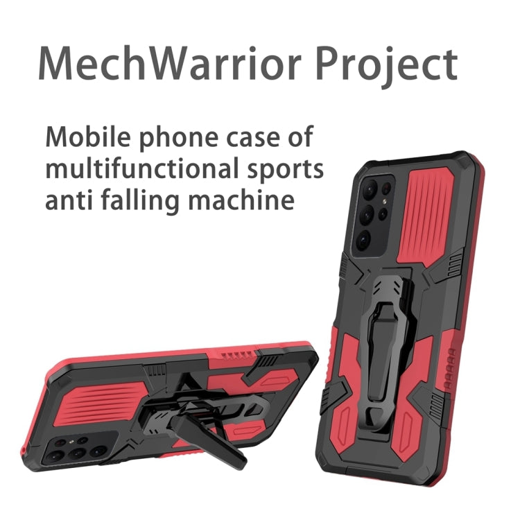 For Samsung Galaxy S25 Ultra 5G Armor Warrior Shockproof PC + TPU Phone Case(Red) - Galaxy S25 Ultra 5G Cases by buy2fix | Online Shopping UK | buy2fix