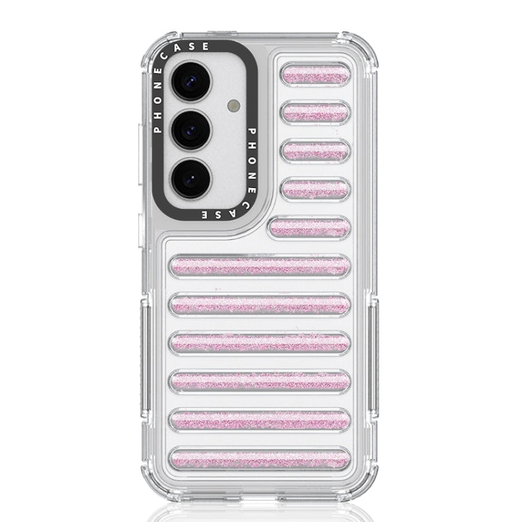 For Samsung Galaxy S25 5G Capsule Glitter TPU Hybrid PC Airbag Phone Case(Pink) - Galaxy S25 5G Cases by buy2fix | Online Shopping UK | buy2fix