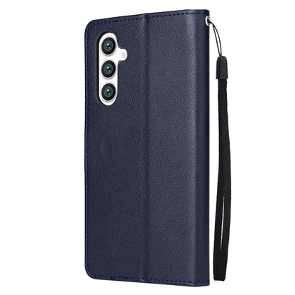 For Samsung Galaxy S25 5G 3-Card Slots Multifunctional Leather Phone Case(Blue) - Galaxy S25 5G Cases by buy2fix | Online Shopping UK | buy2fix