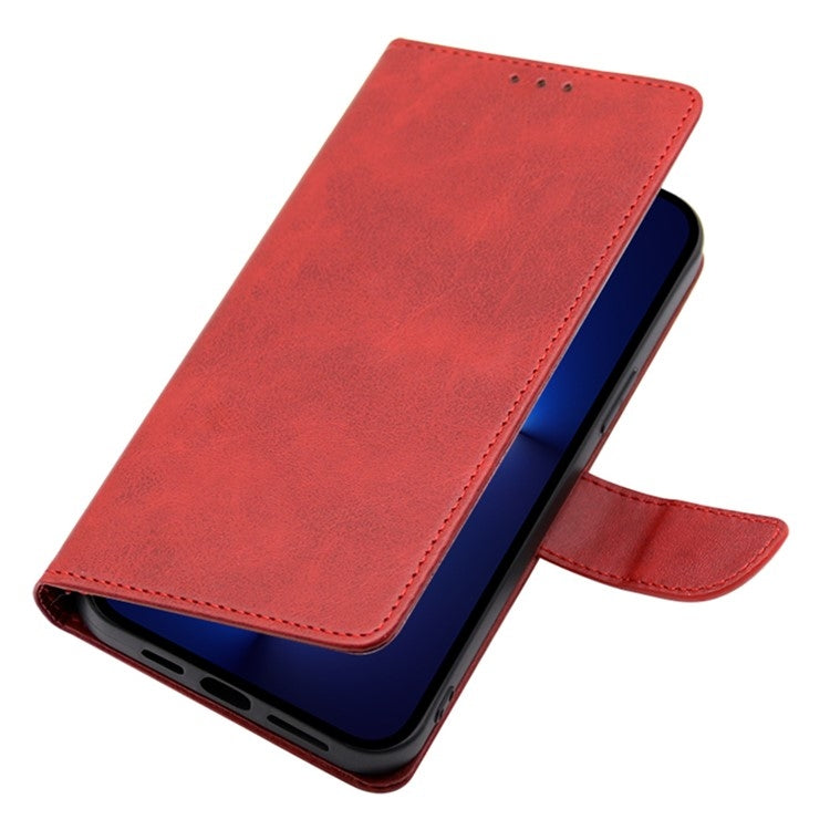 For Samsung Galaxy S25 5G Calf Texture Buckle Flip Leather Phone Case(Red) - Galaxy S25 5G Cases by buy2fix | Online Shopping UK | buy2fix