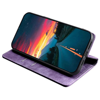 For Samsung Galaxy S25 5G RFID Anti-theft Brush Magnetic Leather Phone Case(Purple) - Galaxy S25 5G Cases by buy2fix | Online Shopping UK | buy2fix