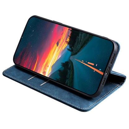 For Samsung Galaxy S25+ 5G RFID Anti-theft Brush Magnetic Leather Phone Case(Blue) - Galaxy S25+ 5G Cases by buy2fix | Online Shopping UK | buy2fix