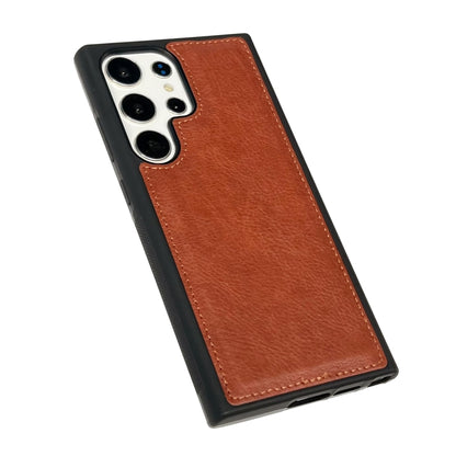 For Samsung Galaxy S25+ 5G Cowhide Texture Back Cover Phone Case(Brown) - Galaxy S25+ 5G Cases by buy2fix | Online Shopping UK | buy2fix