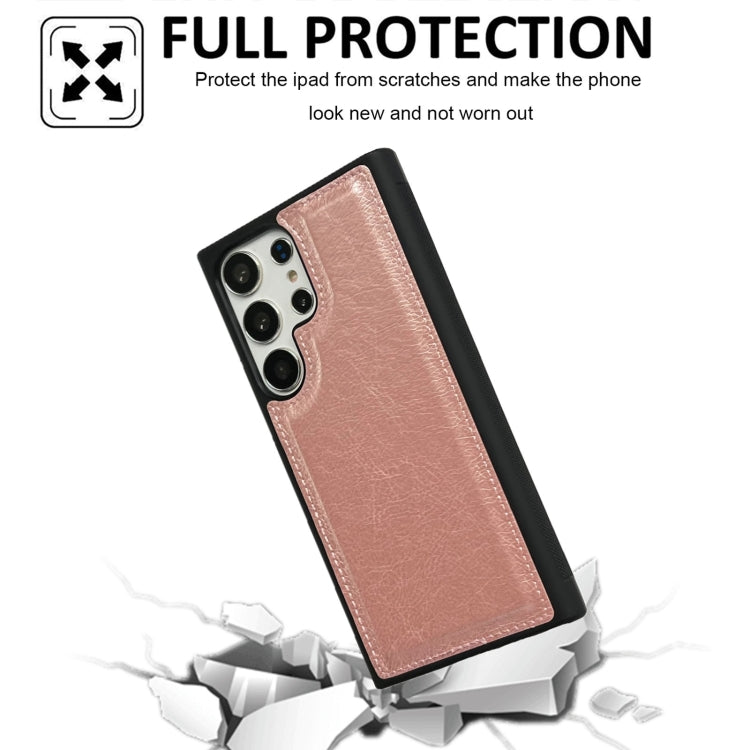 For Samsung Galaxy S25 5G Cowhide Texture Back Cover Phone Case(Rose Gold) - Galaxy S25 5G Cases by buy2fix | Online Shopping UK | buy2fix