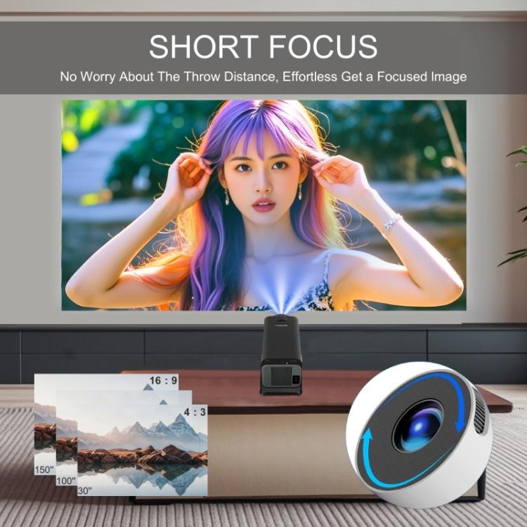 M10 1280 x 720P 200ANSI Amlogic H713 CPU Android 11.0 Smart Projector, UK Plug(White) - LED Projector by buy2fix | Online Shopping UK | buy2fix