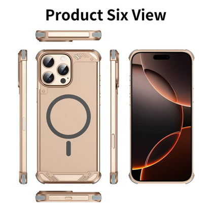 For iPhone 16 Plus R-JUST RJ63 Frameless Aroma Mecha MagSafe Phone Case(Desert Gold) - iPhone 16 Plus Cases by R-JUST | Online Shopping UK | buy2fix