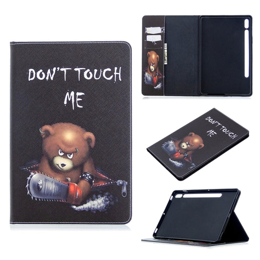 For Samsung Galaxy Tab S8 / Galaxy Tab S7 T870 Colored Drawing Pattern Horizontal Flip Leather Case with Holder & Card Slots & Wallet(Bear) - Galaxy Tab S8 Cases by buy2fix | Online Shopping UK | buy2fix