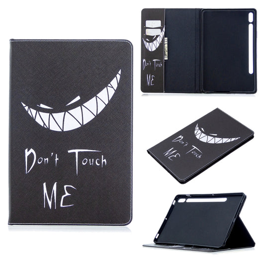 For Samsung Galaxy Tab S8 / Galaxy Tab S7 T870 Colored Drawing Pattern Horizontal Flip Leather Case with Holder & Card Slots & Wallet(Smirk) - Galaxy Tab S8 Cases by buy2fix | Online Shopping UK | buy2fix