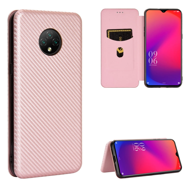 For Doogee X95 Carbon Fiber Texture Horizontal Flip TPU + PC + PU Leather Case with Card Slot & Lanyard(Pink) - More Brand by buy2fix | Online Shopping UK | buy2fix