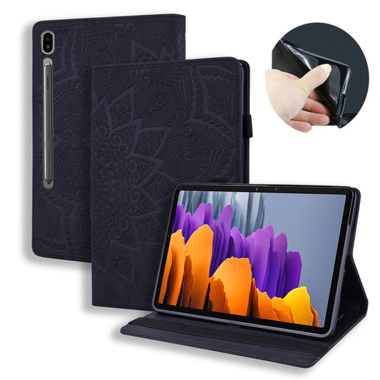 For Samsung Galaxy Tab S8 / Galaxy Tab S7 Calf Texture Embossed Horizontal Flip Leather Case with Holder & Card Slots & Photo Frame(Black) - Galaxy Tab S8 Cases by buy2fix | Online Shopping UK | buy2fix