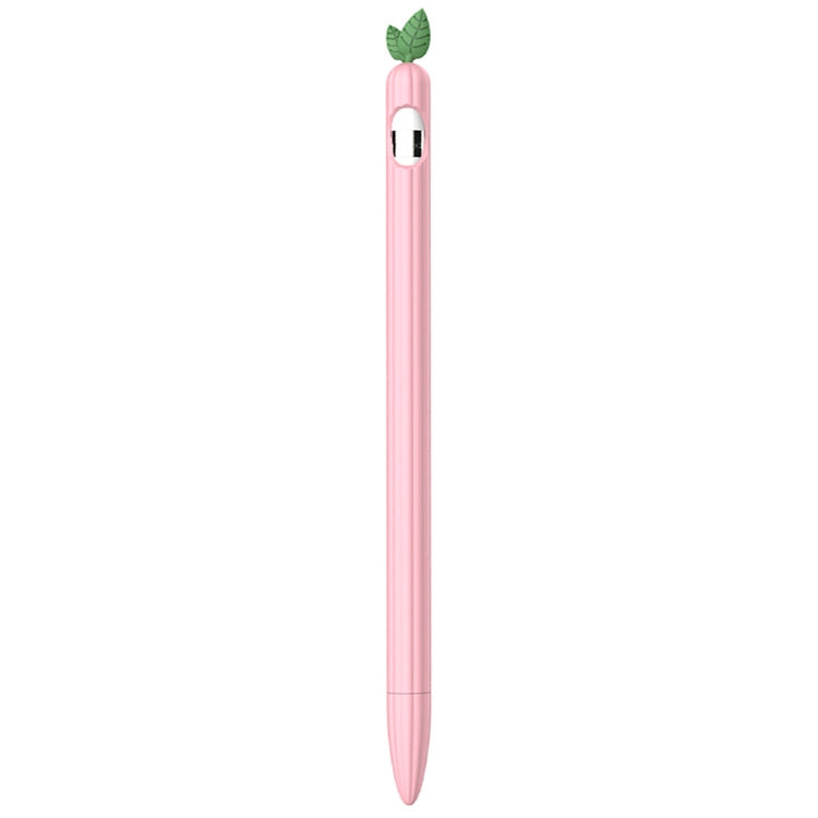 For Apple Pencil 1 Contrasting Color Mint Leaf Silicone Non-slip Protective Cover(Pink) - Pencil Accessories by buy2fix | Online Shopping UK | buy2fix