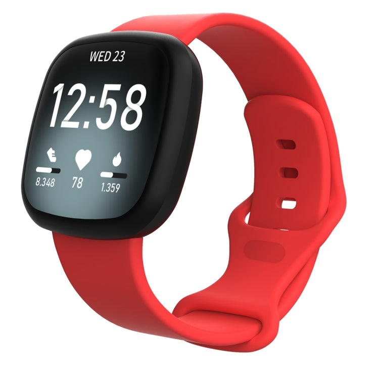 For Fitbit Versa 4 / Versa 3 / Sense 2 / Sense Silicone Watch Band, Size: L(Red) - Watch Bands by buy2fix | Online Shopping UK | buy2fix
