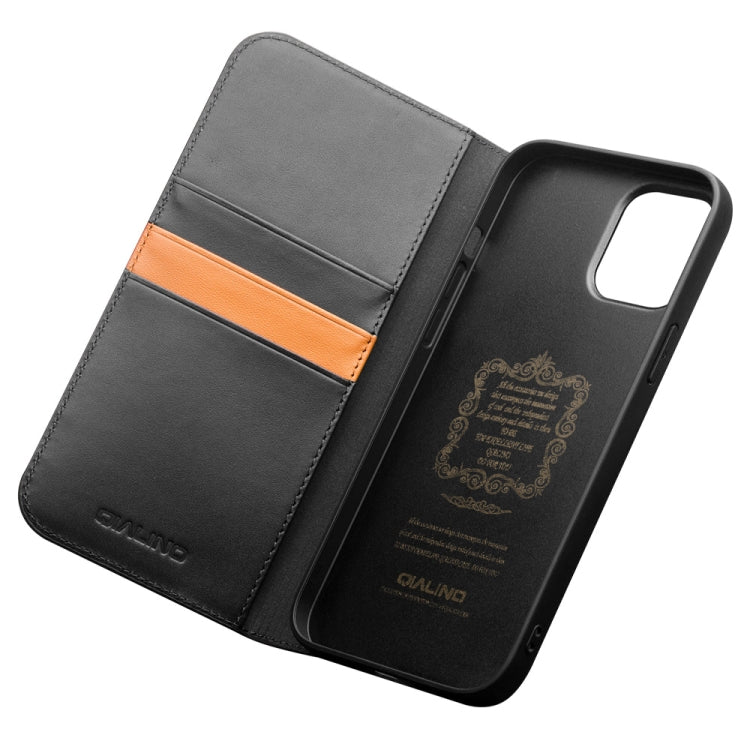 For iPhone 12 Pro Max QIALINO Business Horizontal Flip Leather Case with Holder & Card Slots & Wallet(Black) - iPhone 12 Pro Max Cases by QIALINO | Online Shopping UK | buy2fix