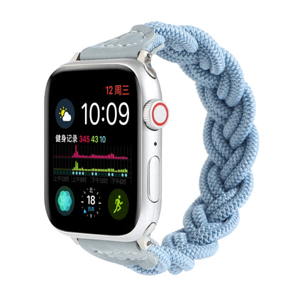 Elastic Woven Watch Band For Apple Watch Ultra 49mm&Watch Ultra 2 49mm / Series 9&8&7 45mm / SE 3&SE 2&6&SE&5&4 44mm / 3&2&1 42mm, Length:120mm(Sky Blue) - Watch Bands by buy2fix | Online Shopping UK | buy2fix