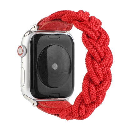 Elastic Woven Watch Band For Apple Watch Ultra 49mm&Watch Ultra 2 49mm / Series 9&8&7 45mm / SE 3&SE 2&6&SE&5&4 44mm / 3&2&1 42mm, Length:120mm(Red) - Watch Bands by buy2fix | Online Shopping UK | buy2fix