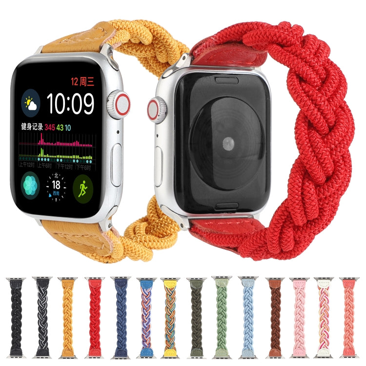 Elastic Woven Watch Band For Apple Watch Ultra 49mm&Watch Ultra 2 49mm / Series 9&8&7 45mm / SE 3&SE 2&6&SE&5&4 44mm / 3&2&1 42mm, Length:120mm(Coffee) - Watch Bands by buy2fix | Online Shopping UK | buy2fix