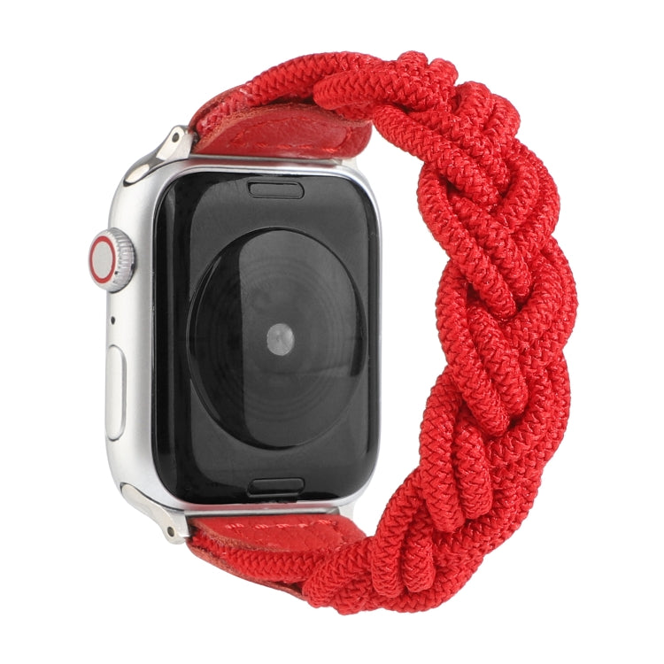 Elastic Woven Watch Band For Apple Watch Ultra 49mm&Watch Ultra 2 49mm / Series 9&8&7 45mm / SE 3&SE 2&6&SE&5&4 44mm / 3&2&1 42mm, Length:160mm(Red) - Watch Bands by buy2fix | Online Shopping UK | buy2fix