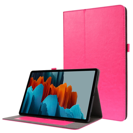 For Samsung Galaxy Tab S8+ / Tab S8 Plus /  Tab S7 FE / Tab S7+ / T970 Crazy Horse Texture Horizontal Flip Leather Case with 2-folding Holder & Card Slot(Rose Red) - Galaxy Tab S8+ Cases by buy2fix | Online Shopping UK | buy2fix