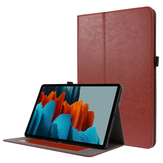 For Samsung Galaxy Tab S8+ / Tab S8 Plus /  Tab S7 FE / Tab S7+ / T970 Crazy Horse Texture Horizontal Flip Leather Case with 2-folding Holder & Card Slot(Brown) - Galaxy Tab S8+ Cases by buy2fix | Online Shopping UK | buy2fix