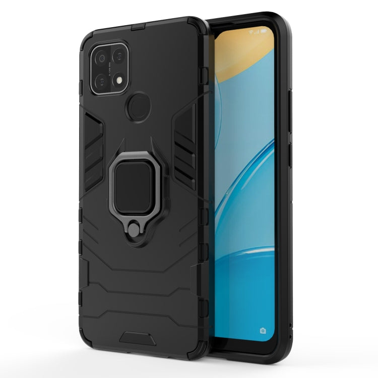 For OPPO A15 PC + TPU Shockproof Protective Case with Magnetic Ring Holder(Black) - OPPO Cases by buy2fix | Online Shopping UK | buy2fix