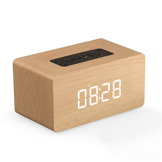 W5C Subwoofer Wooden Clock Bluetooth Speaker, Support TF Card & 3.5mm AUX(Yellow Wood) - Desktop Speaker by buy2fix | Online Shopping UK | buy2fix