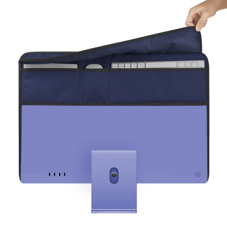 For 24 inch Apple iMac Portable Dustproof Cover Desktop Apple Computer LCD Monitor Cover with Storage Bag(Purple) - Others Accessories by buy2fix | Online Shopping UK | buy2fix