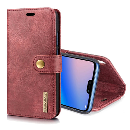 Crazy Horse Texture Flip Detachable Magnetic Leather Case for Huawei P20 Lite, with Holder & Card Slots & Wallet(Red) - Huawei Cases by DG.MING | Online Shopping UK | buy2fix