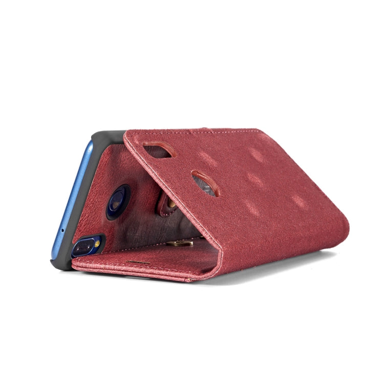 Crazy Horse Texture Flip Detachable Magnetic Leather Case for Huawei P20 Lite, with Holder & Card Slots & Wallet(Red) - Huawei Cases by DG.MING | Online Shopping UK | buy2fix