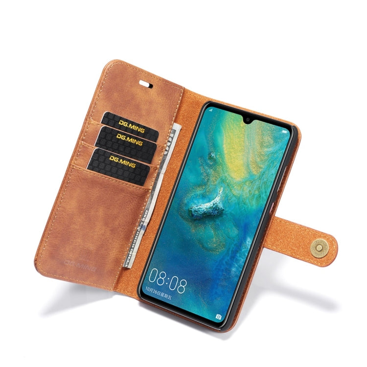 DG.MING Crazy Horse Texture Flip Detachable Magnetic Leather Case for Huawei Mate 20, with Holder & Card Slots & Wallet (Brown) - Huawei Cases by DG.MING | Online Shopping UK | buy2fix