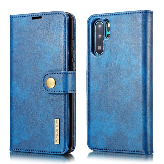 DG.MING Crazy Horse Texture Flip Detachable Magnetic Leather Case for Huawei P30 Pro, with Holder & Card Slots & Wallet (Blue) - Huawei Cases by DG.MING | Online Shopping UK | buy2fix