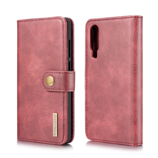 DG.MING Crazy Horse Texture Flip Detachable Magnetic Leather Case for Huawei P30, with Holder & Card Slots & Wallet (Red) - Huawei Cases by DG.MING | Online Shopping UK | buy2fix