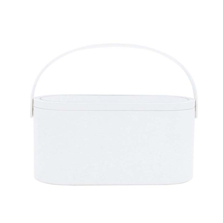 Portable Cosmetic Case Cosmetic Storage Box with Handle & Makeup Mirror & Table Lamp (White) - Storage Boxes by buy2fix | Online Shopping UK | buy2fix