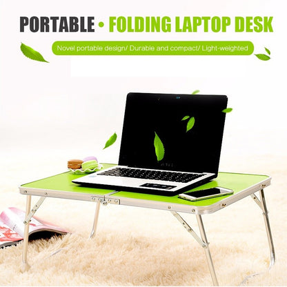 Plastic Mat Adjustable Portable Laptop Table Folding Stand Computer Reading Desk Bed Tray (Green) - Laptop Stand by buy2fix | Online Shopping UK | buy2fix