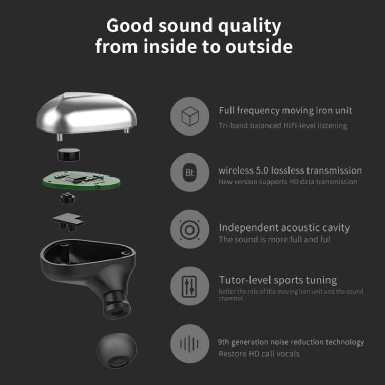 T50 6D Noise Cancelling Bluetooth V5.0 Wireless Bluetooth Headphone, Support Binaural Calls(White) - Bluetooth Earphone by buy2fix | Online Shopping UK | buy2fix