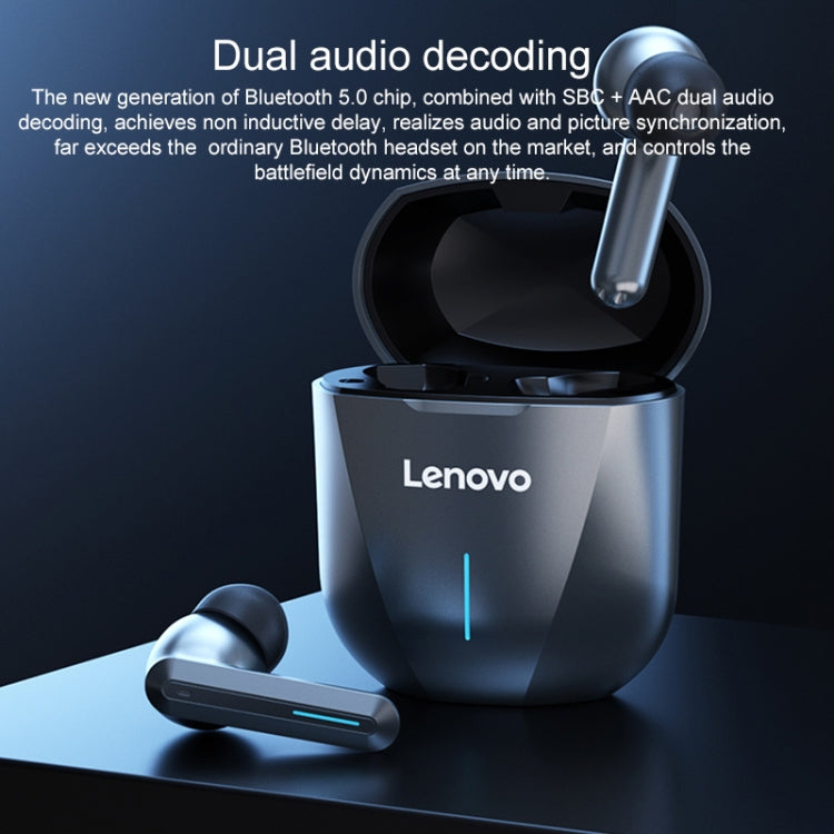 Original Lenovo XG01 IPX5 Waterproof Dual Microphone Noise Reduction Bluetooth Gaming Earphone with Charging Box & LED Breathing Light, Support Touch & Game / Music Mode (Tarnish) - Bluetooth Earphone by Lenovo | Online Shopping UK | buy2fix