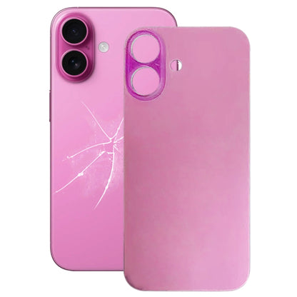 For iPhone 16 Easy Replacement Big Camera Hole Glass Back Battery Cover(Pink) -  by buy2fix | Online Shopping UK | buy2fix