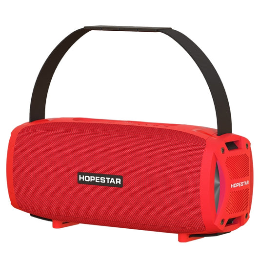 HOPESTAR H24 Pro TWS Portable Outdoor Waterproof Woven Textured Bluetooth Speaker with Rhythm Light, Support Hands-free Call & U Disk & TF Card & 3.5mm AUX & FM (Red) - Desktop Speaker by HOPESTAR | Online Shopping UK | buy2fix