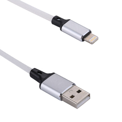 1m 2A USB to 8 Pin Nylon Weave Style Data Sync Charging Cable(White) - Normal Style Cable by buy2fix | Online Shopping UK | buy2fix