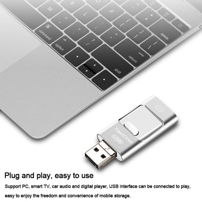 64GB USB 3.0 + 8 Pin + Mirco USB Android iPhone Computer Dual-use Metal Flash Drive (Silver) - U Disk & Card Reader by buy2fix | Online Shopping UK | buy2fix