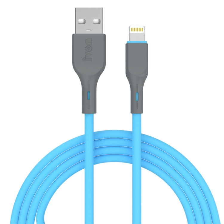 IVON CA78 2.4A 8 Pin Fast Charging Data Cable, Length: 1m (Blue) - Normal Style Cable by IVON | Online Shopping UK | buy2fix