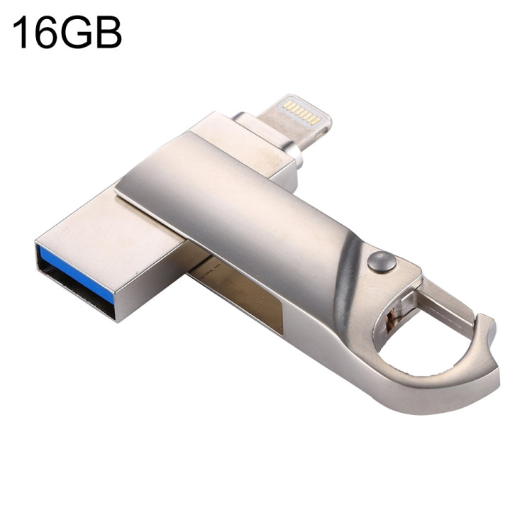 RQW-10F 2 in 1 USB 2.0 & 8 Pin 16GB Keychain Flash Drive - U Disk & Card Reader by buy2fix | Online Shopping UK | buy2fix