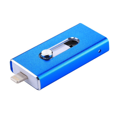 RQW-02 3 in 1 USB 2.0 & 8 Pin & Micro USB 32GB Flash Drive(Blue) - U Disk & Card Reader by buy2fix | Online Shopping UK | buy2fix