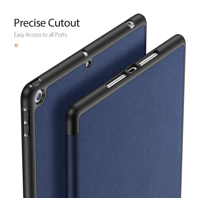 For iPad 10.2 DUX DUCIS Domo Series Horizontal Flip Magnetic PU Leather Case with Three-folding Holder & Pen Slot & Sleep / Wake-up Function (Blue) - iPad 10.2 Cases by DUX DUCIS | Online Shopping UK | buy2fix